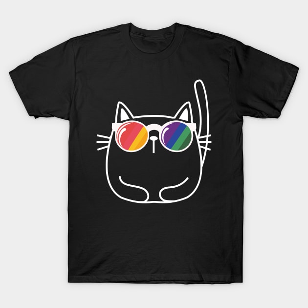 Cat Lover Pride Sunglasses Gay Pride LGBTQ+ Funny T-Shirt by AimArtStudio